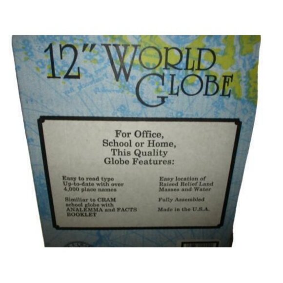 Blue Ocean 12in. Tabletop Globe, Champagne Base - Picture 4 of 5